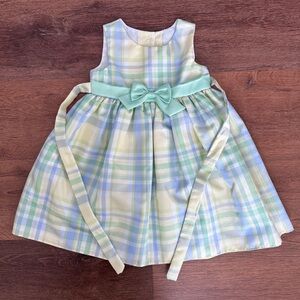 NWOT 24 Mon. Plaid Pastel Dress with Bow